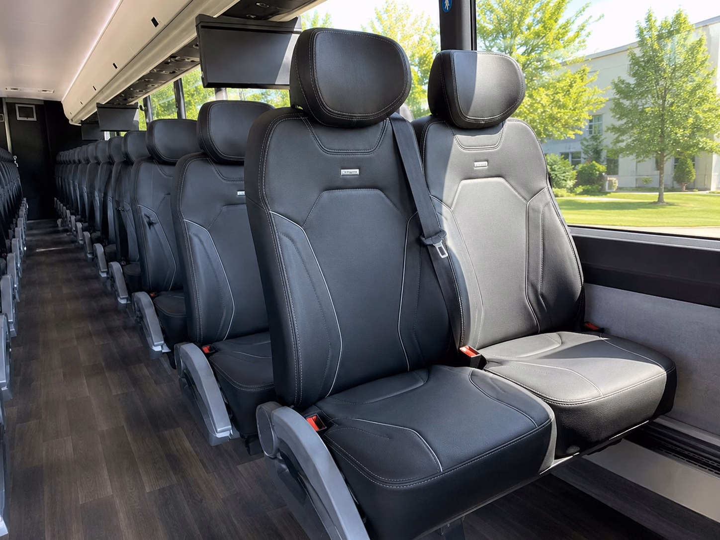 56 passenger charter bus inside